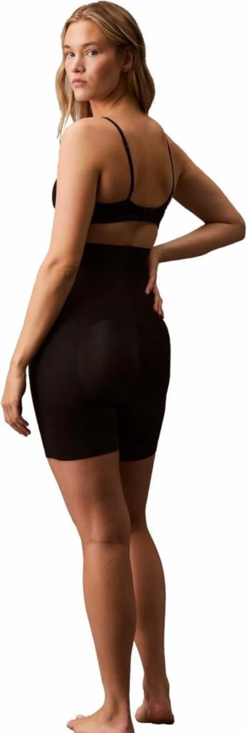 Calvin Klein Women's High-Waist Shaping Shorts Mid-Thigh Stay-Put Control Shapewear