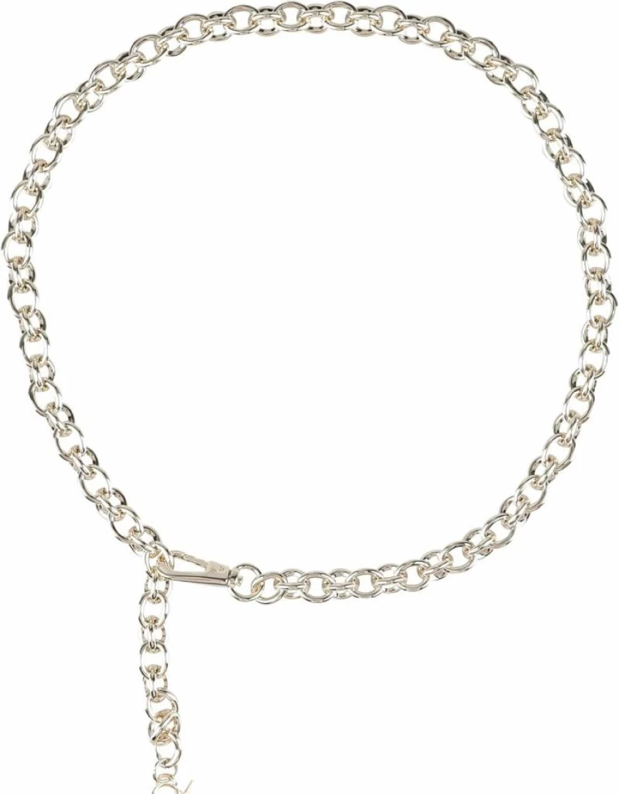 Calvin Klein Women's Fashion Waist Belt - Slim Mesh & Chain Design for Dresses and Trousers