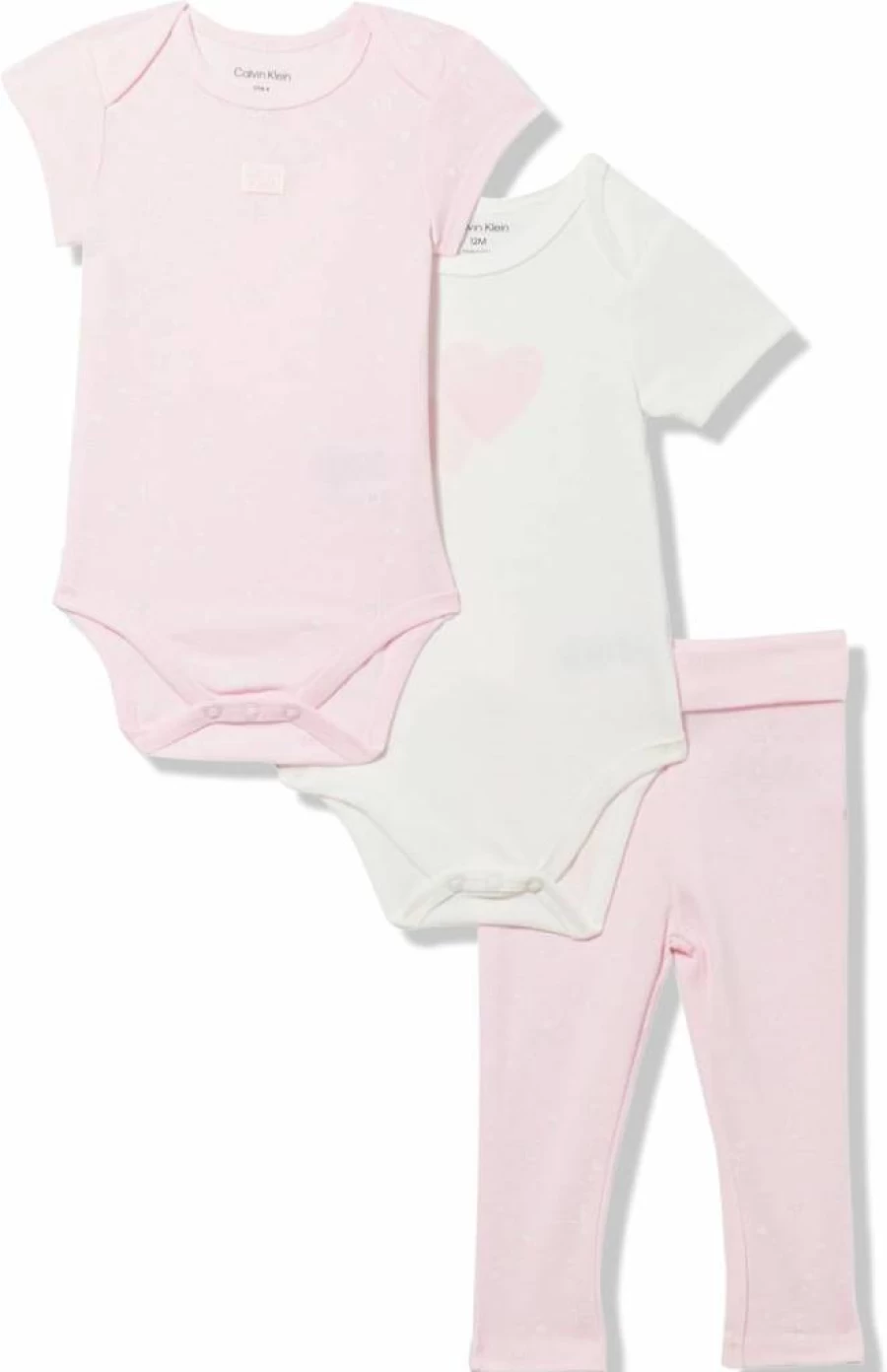Calvin Klein Baby Girls' 2-Pack Bodysuit and Pant Set | Soft Cotton Outfit