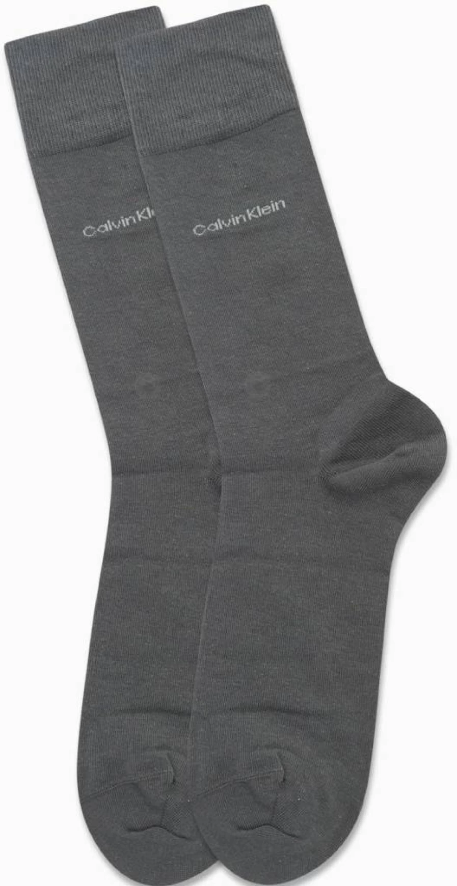 Calvin Klein Men's Dress Socks 2-Pack - Soft Egyptian Cotton Blend Crew Socks with Stay-Up Cuff for Men Shoe Size 7-12