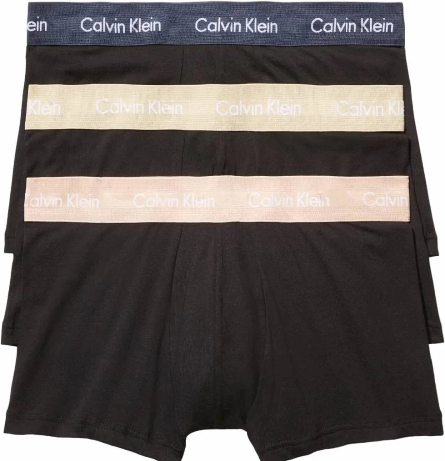 Calvin Klein Men's 3-Pack Cotton Stretch Low Rise Underwear Trunks | Comfortable & Breathable
