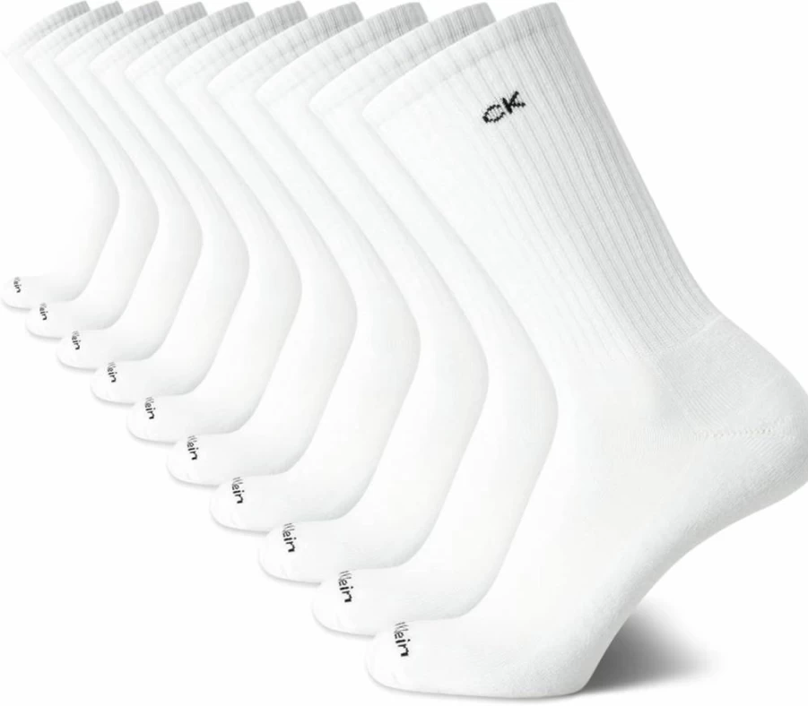 Calvin Klein Men's 10-Pack Cushioned Crew Socks for Athletic Workout, Size 7-12
