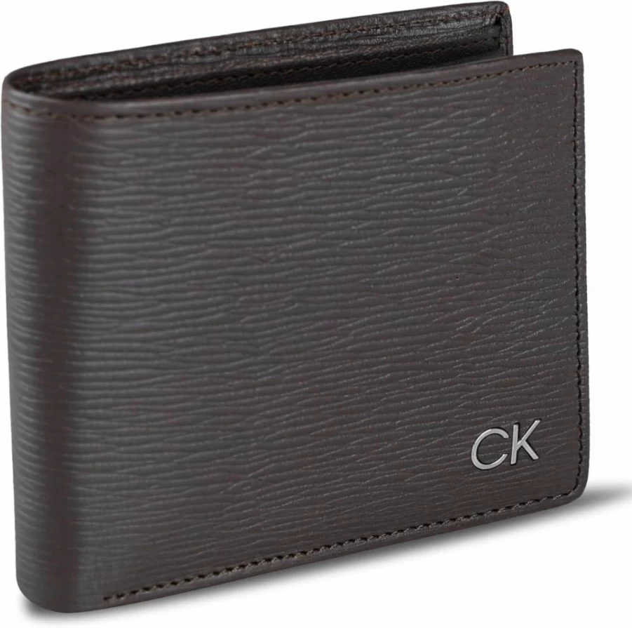 Calvin Klein Men's RFID Minimalist Leather Bifold Wallet with Card Slots & ID Window
