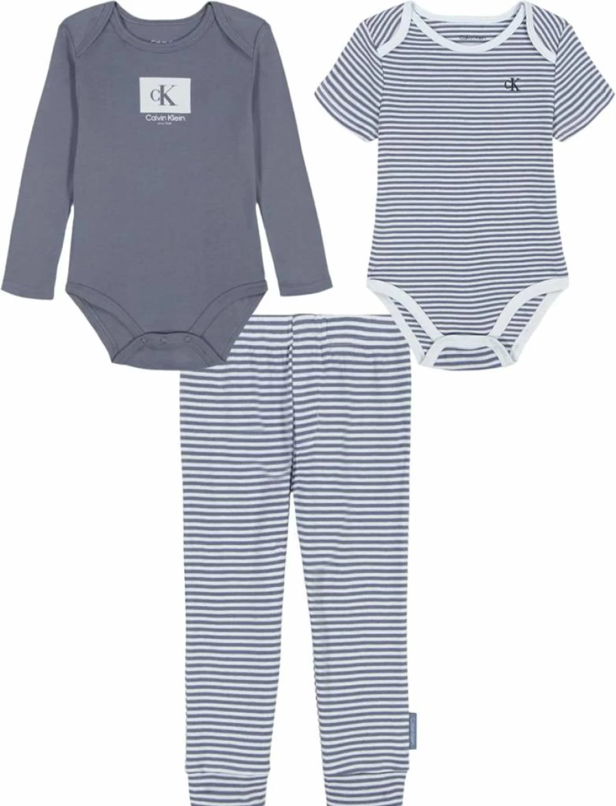 Calvin Klein Baby Boys' 2-Pack Bodysuit and Pant Set | Soft Cotton Infant Outfit