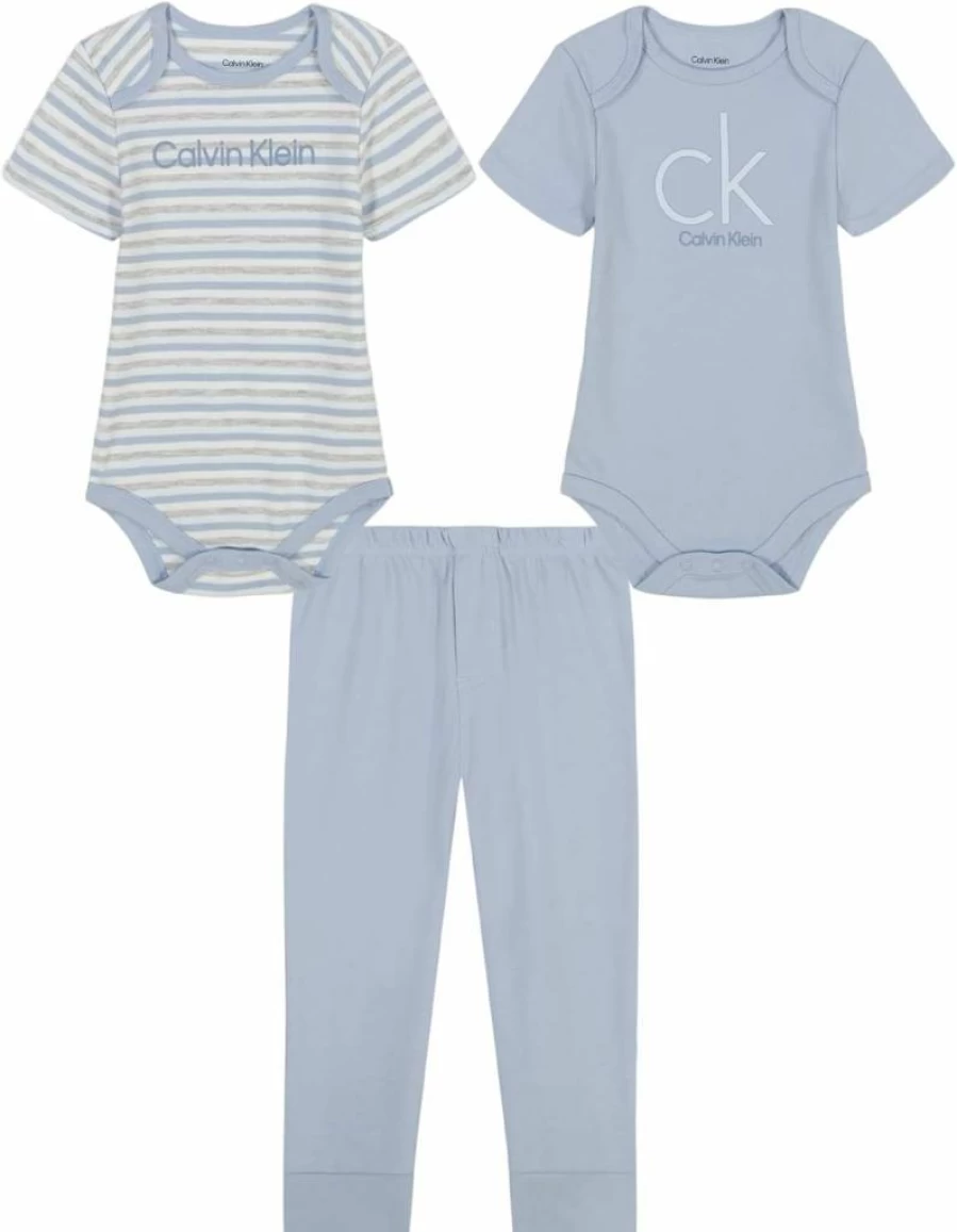 Calvin Klein Baby Boys' 2-Pack Bodysuit and Pant Set | Soft Cotton Infant Outfit