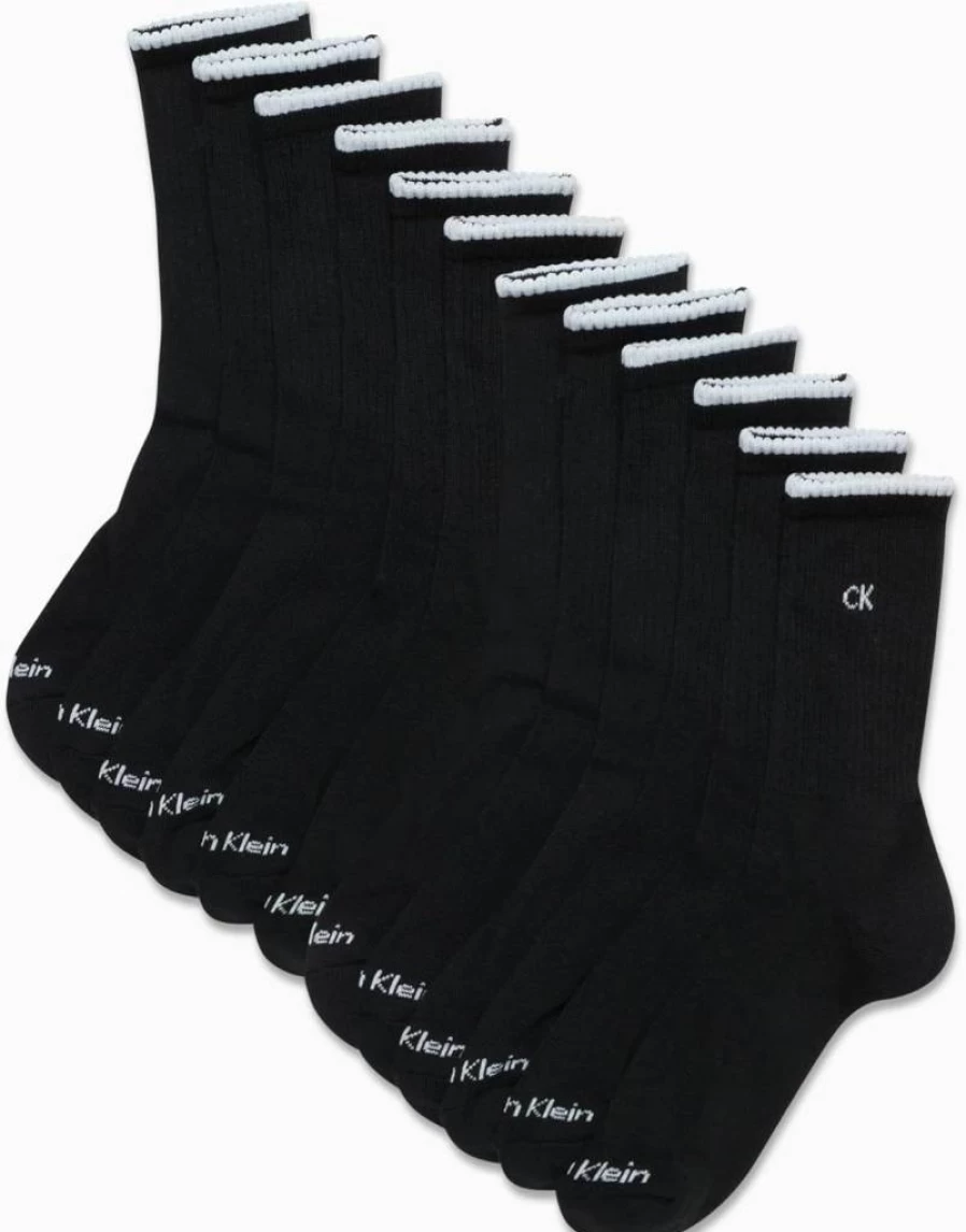 Calvin Klein Women's Athletic Crew Socks 12-Pack - Comfortable Cushioned Workout Socks for Women