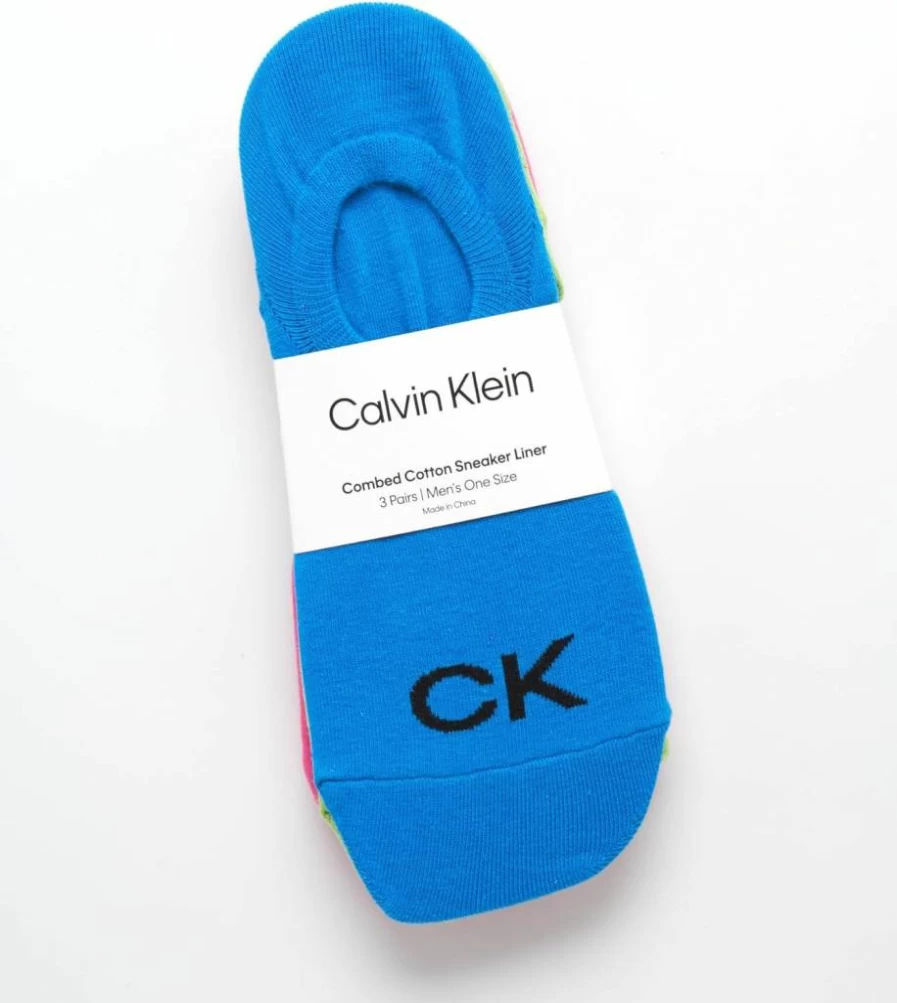 Calvin Klein Men's No-Show Sneaker Liner Socks 3-Pack – Breathable Low-Cut Invisible Socks for Casual & Athletic Wear