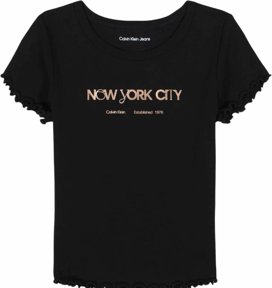 Calvin Klein Girls' Soft Short Sleeve Babydoll T-Shirt - Comfortable Cotton Tee for Kids