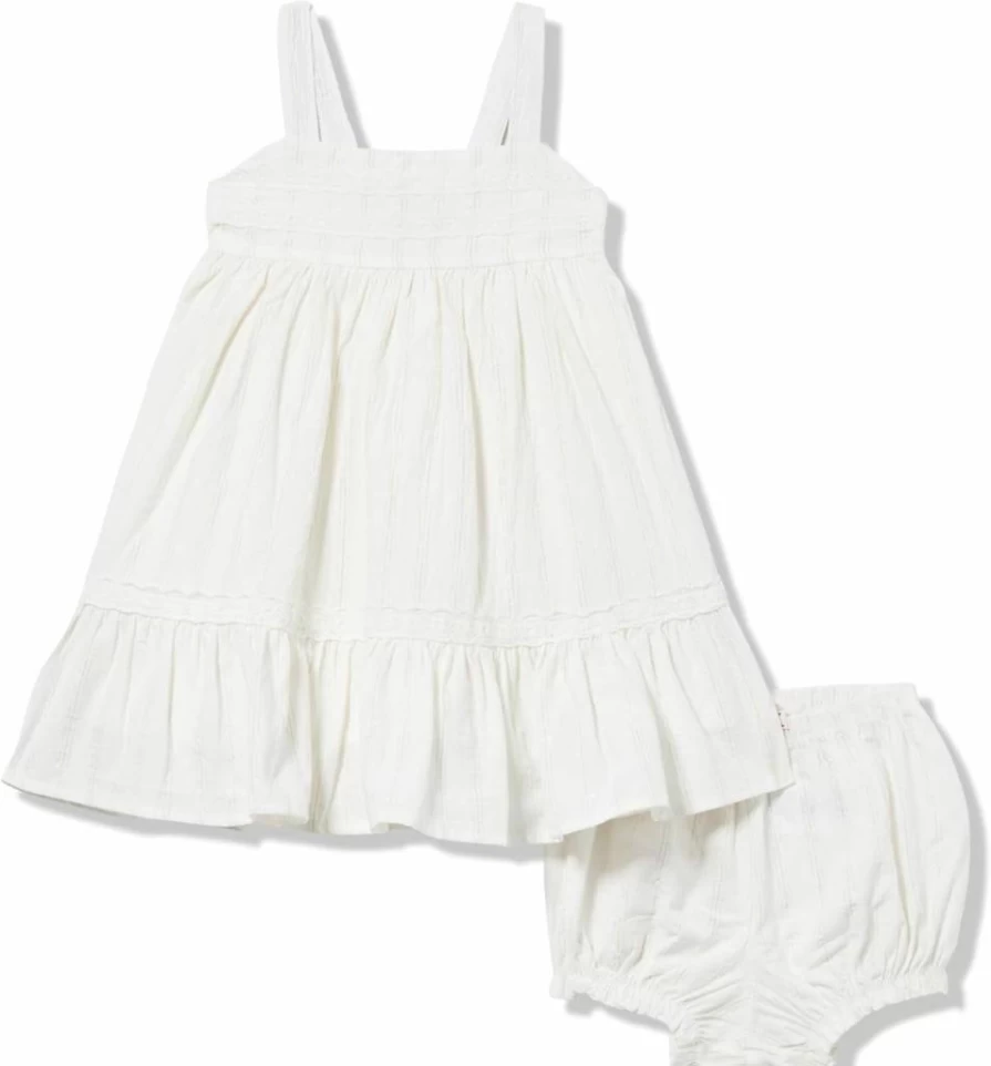 Calvin Klein Girls' Baby Dress - Soft Cotton Casual Outfit for Infants & Toddlers