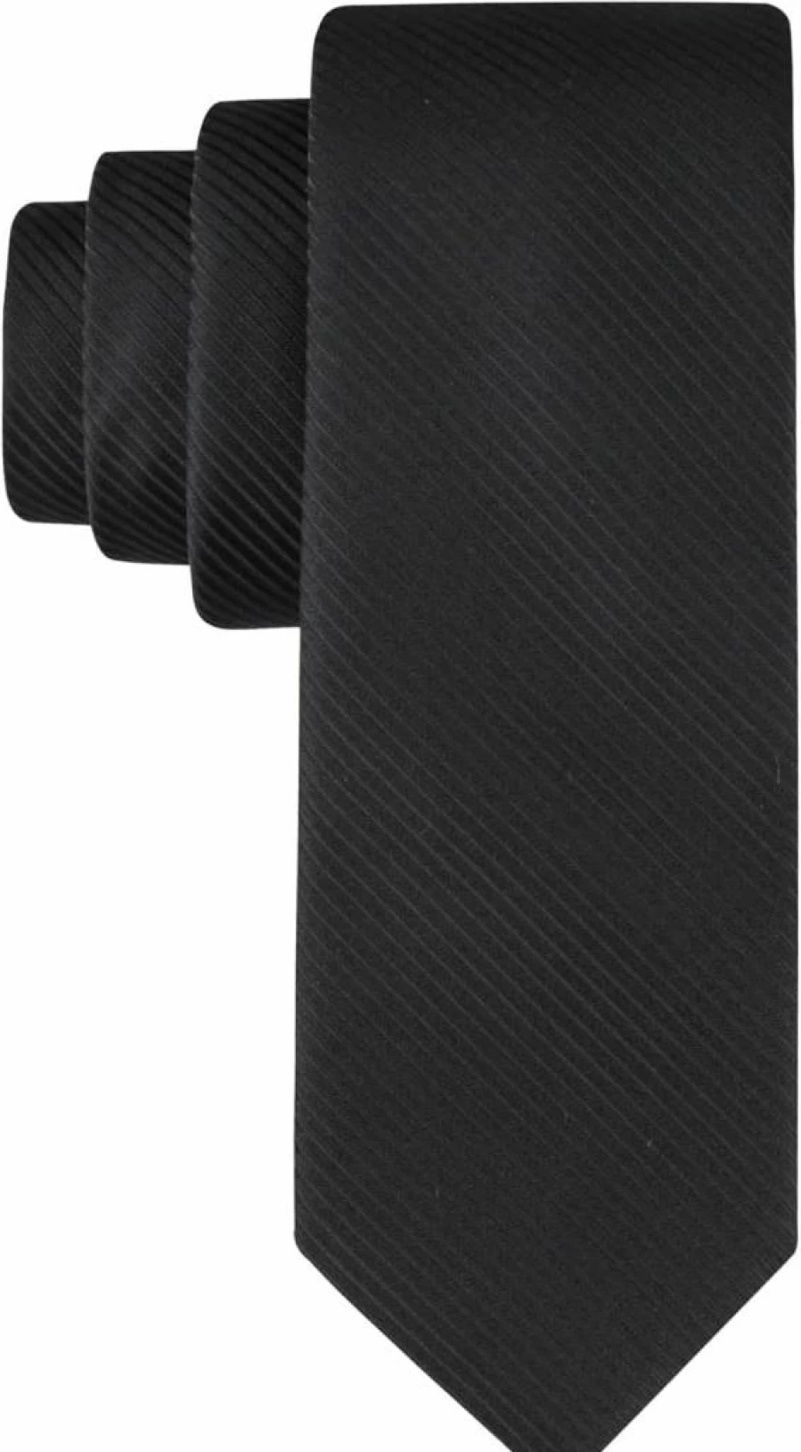 Calvin Klein Men's Black Solid & Patterned Neckties - Standard & Extra Long Sizes for Formal Wear