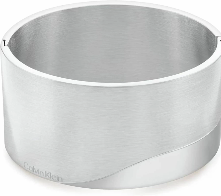 Calvin Klein Women's Minimalist Bangle Bracelet - Sleek Contrast Finish Elegant Jewelry