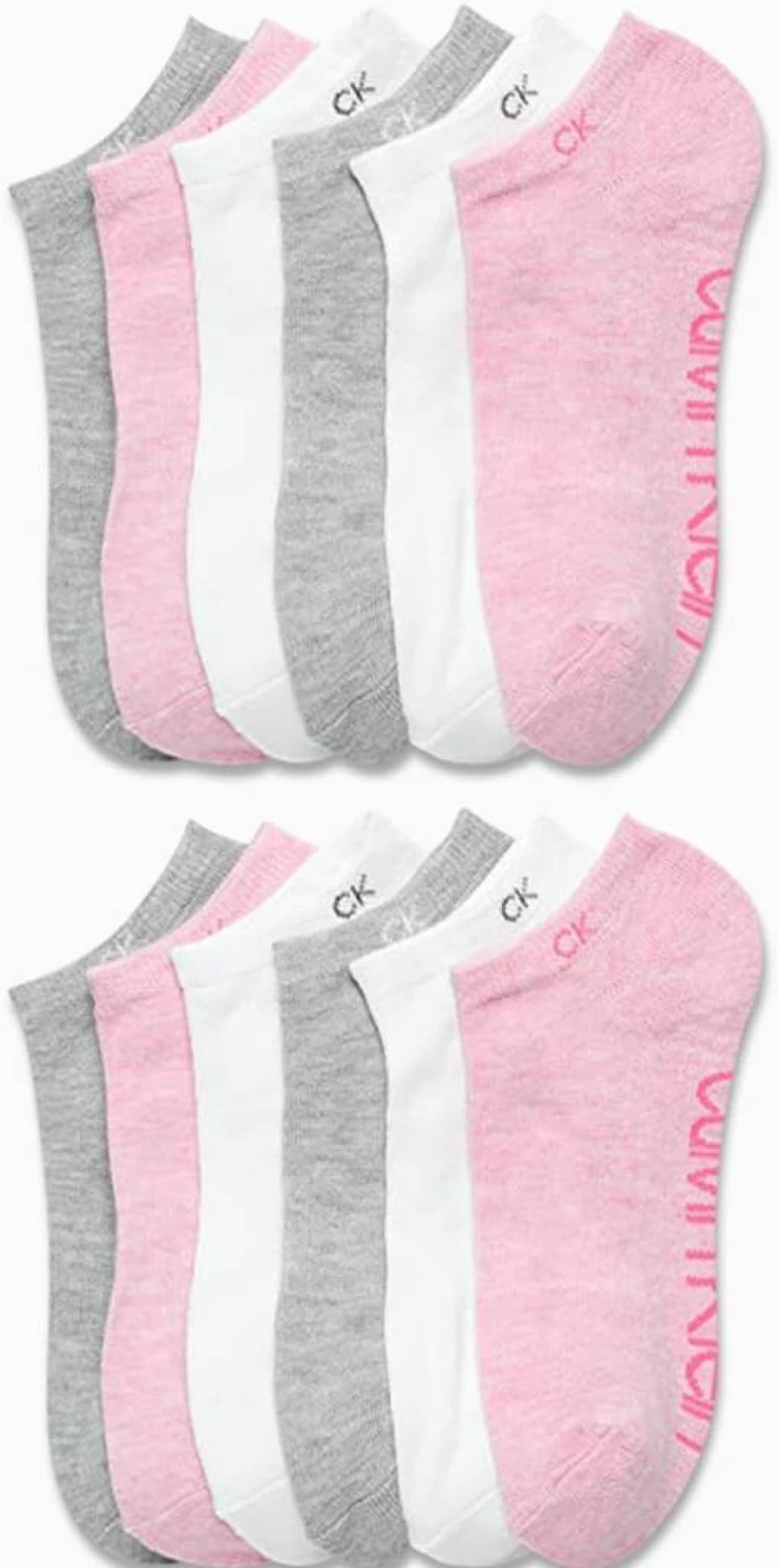 Calvin Klein Women's No-Show Socks 12-Pack - Low Cut Cushioned Athletic Socks for Women, Breathable Sports Socks, Shoe Size 4-10