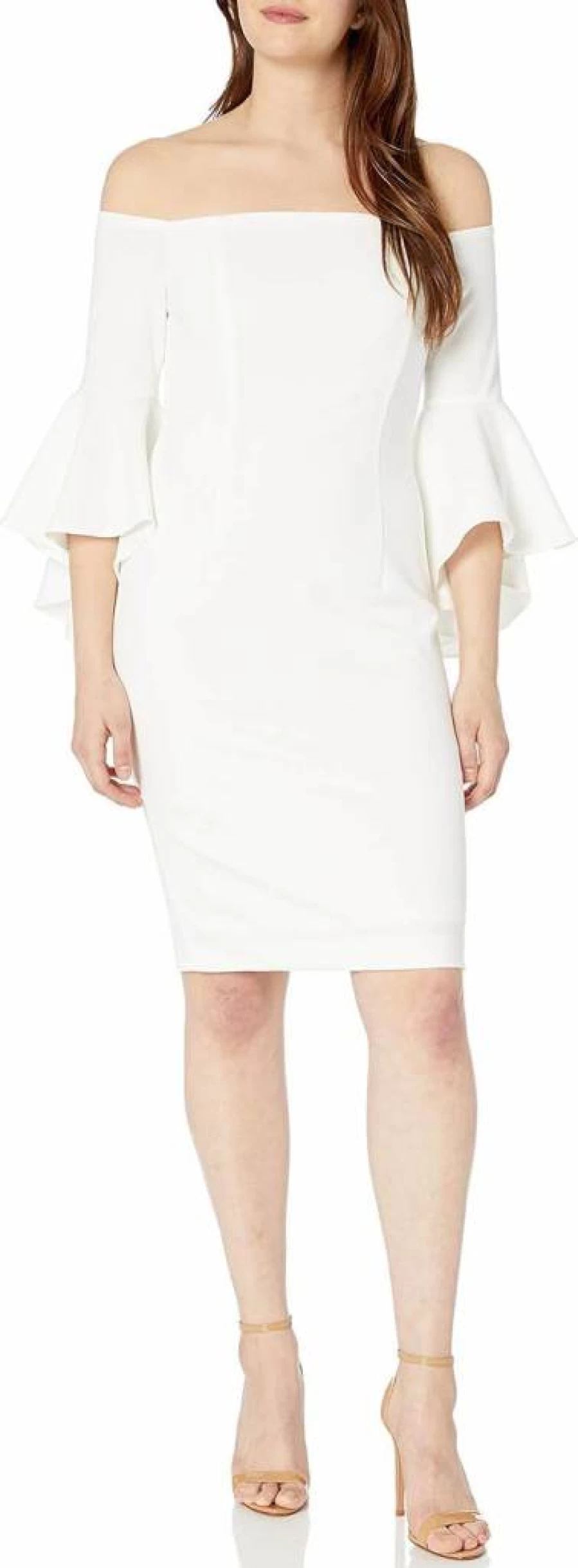 Calvin Klein Women's Elegant One Shoulder Solid Bodycon Dress for Evening & Special Occasions