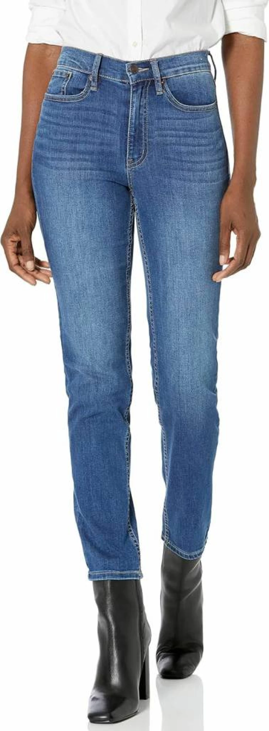 Calvin Klein Women's High Rise Slim Crop Jeans - Classic Denim Fit