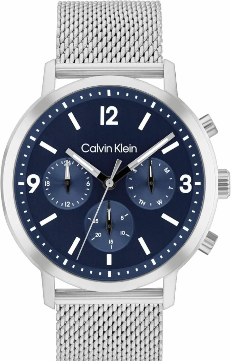 Calvin Klein Men's 44mm Stainless Steel Mesh Bracelet Multifunction Watch - 5ATM Water Resistant Fashion Timepiece for Bold Style