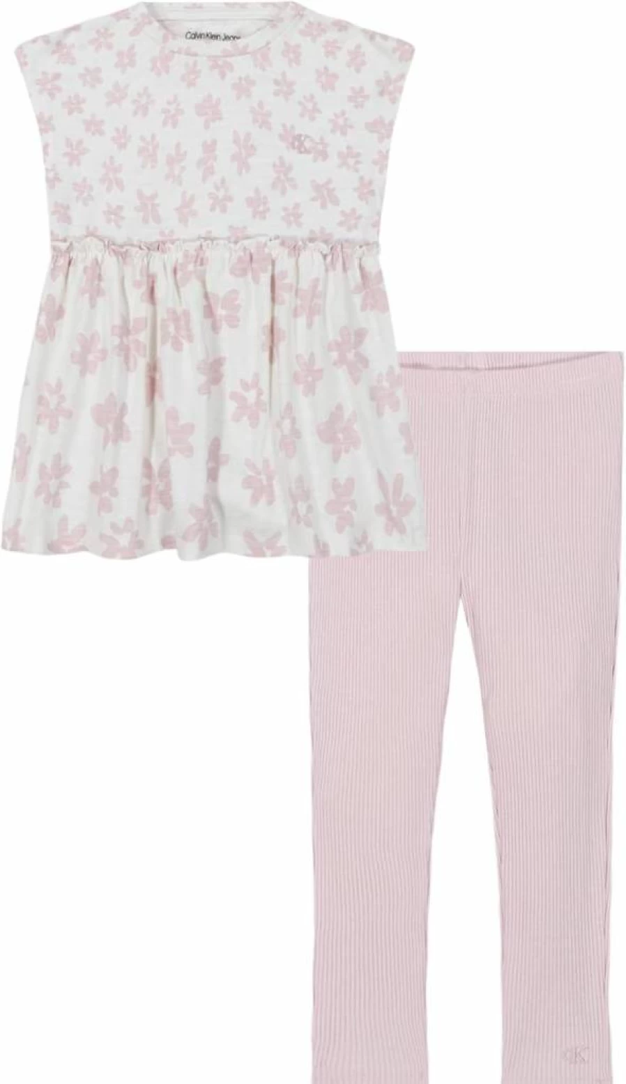 Calvin Klein Girls 2-Piece Outfit: Soft Tunic Top & Stretchy Leggings Set