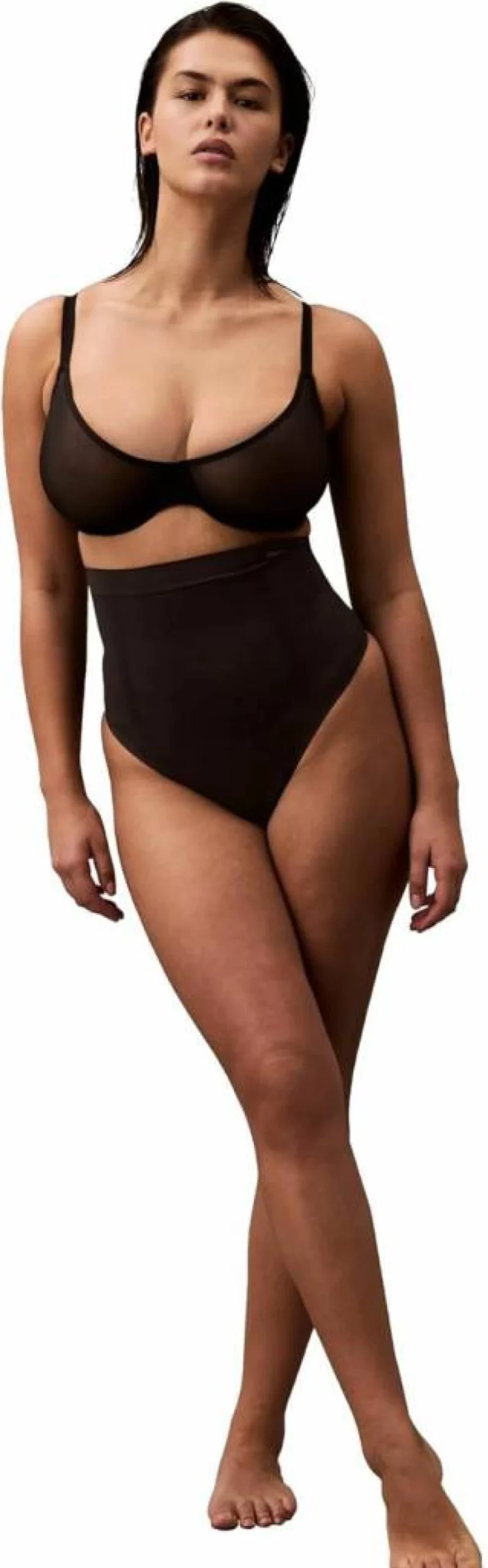 Calvin Klein High-Waist Sculpting Thong Shapewear for Women - Tummy Control & Comfort
