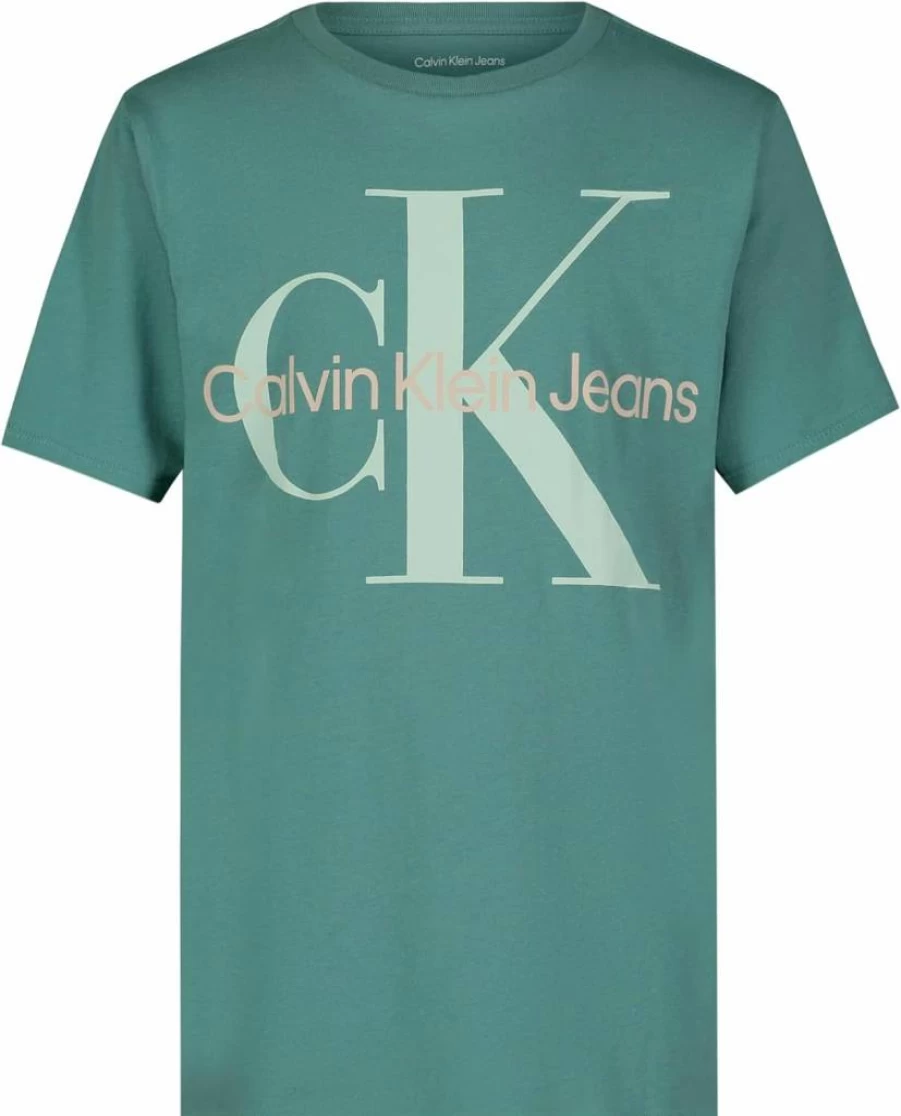 Calvin Klein Boys' Soft Cotton Short Sleeve Crew Neck T-Shirt - Relaxed Fit Logo Tee