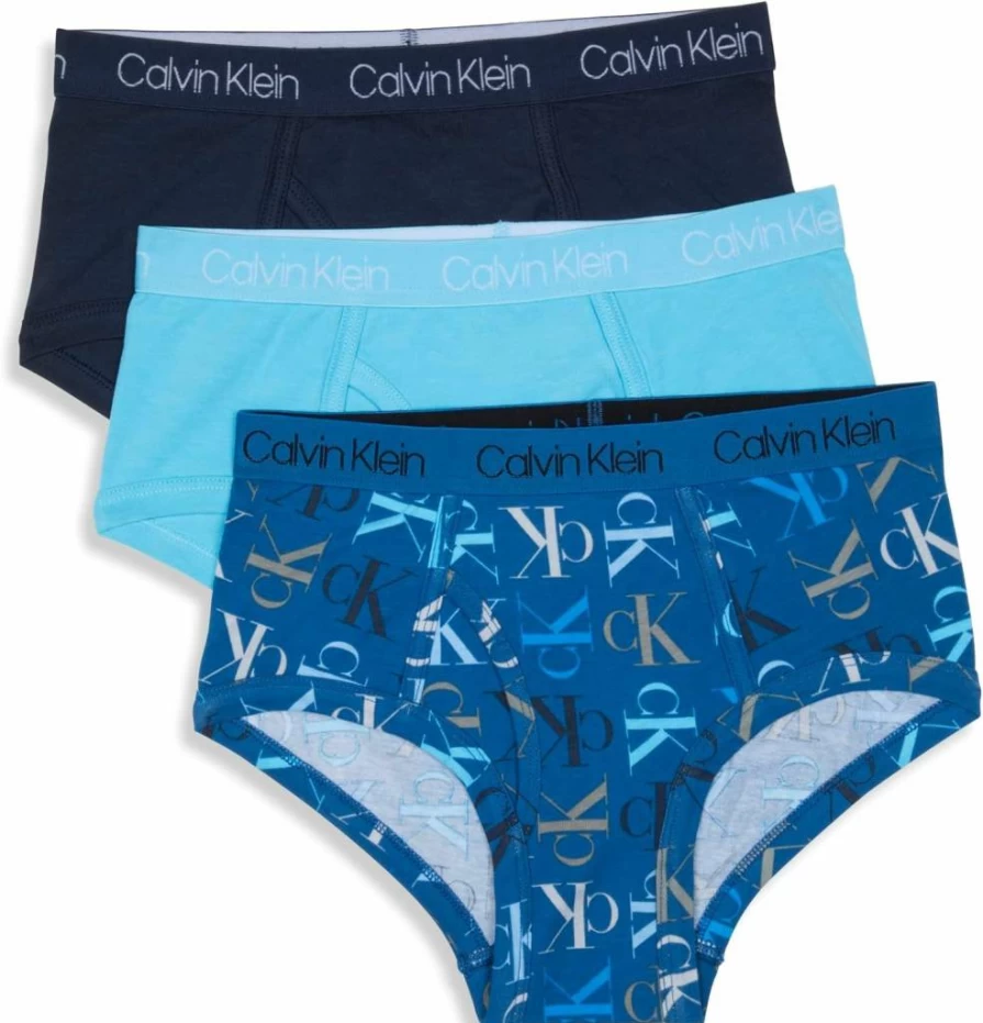 Calvin Klein Boys' Cotton Briefs Underwear 3-Pack - Soft Modern Assorted Styles
