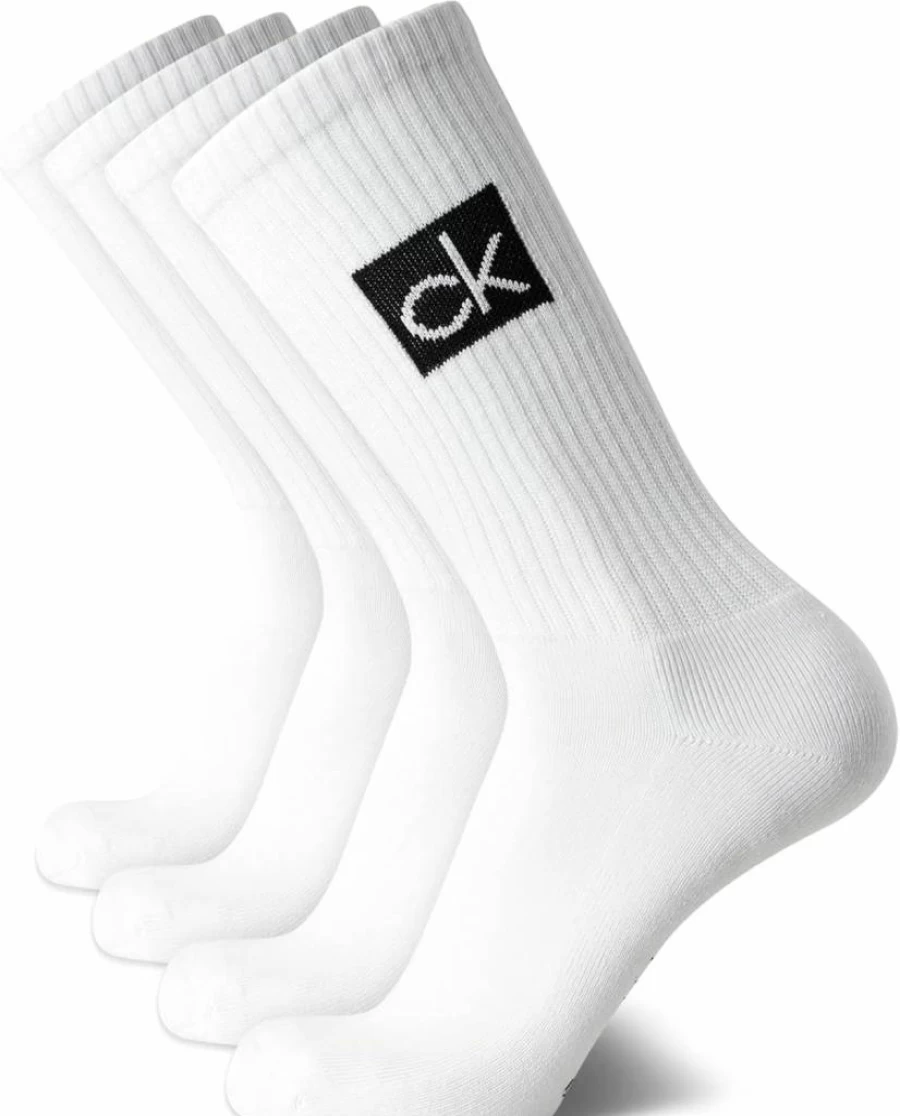 Calvin Klein Men's Cotton Blend Athletic Crew Socks 4-Pack - Cushioned Mid-Calf Sports Socks for Running & Casual Wear