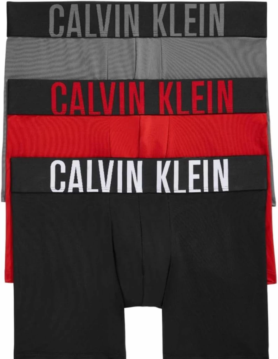 Calvin Klein Men's Intense Power 3-Pack Boxer Briefs - Soft Cotton Underwear for Comfort & Support
