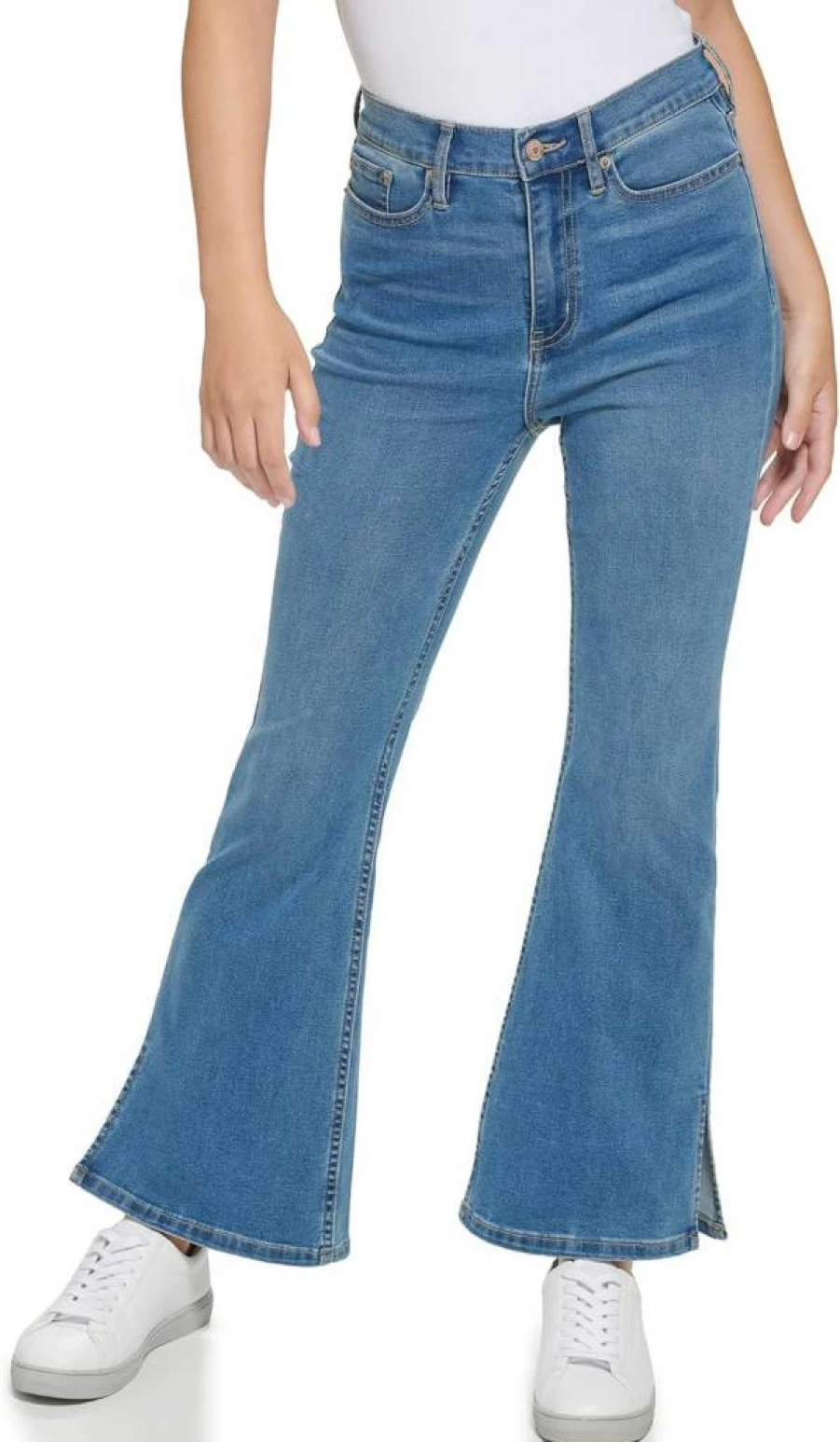 Calvin Klein Women's High Rise Flare Jeans - Classic Bootcut Denim Pants for Women