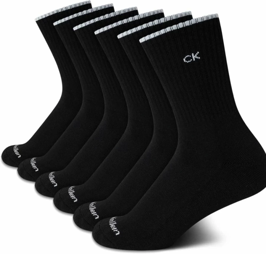 Calvin Klein Women's 6-Pack Cushioned Athletic Crew Socks for Comfort & Support
