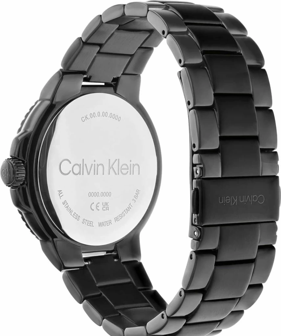 Calvin Klein Men's Ionic Plated Black Steel Quartz Watch with Bracelet - Model 25200205