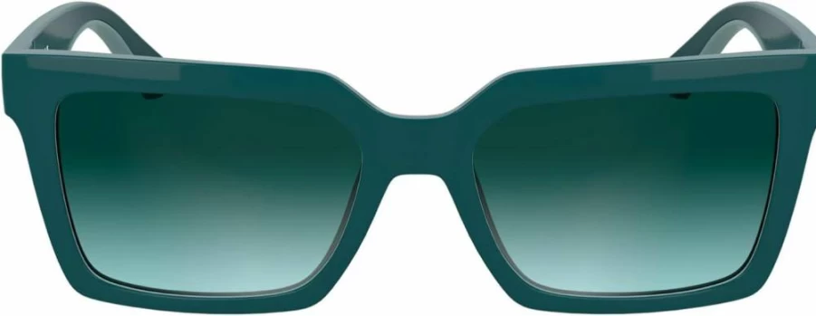 CALVIN KLEIN JEANS CKJ25602S Rectangular Sunglasses for Men & Women, Petrol Green Lens, UV Protection, One Size Unisex