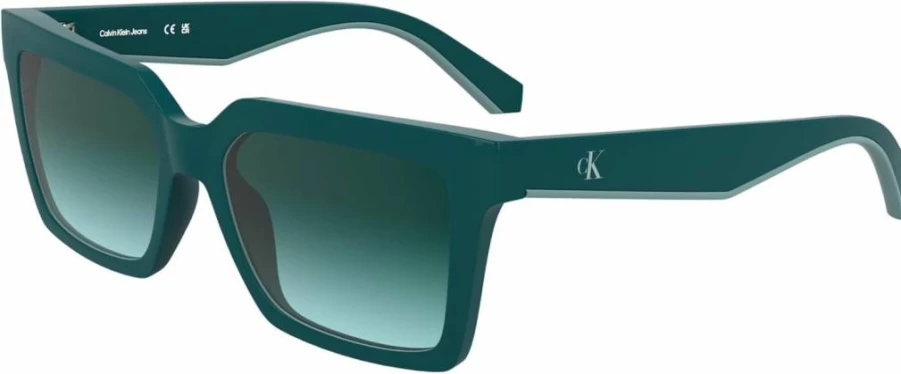 CALVIN KLEIN JEANS CKJ25602S Rectangular Sunglasses for Men & Women, Petrol Green Lens, UV Protection, One Size Unisex