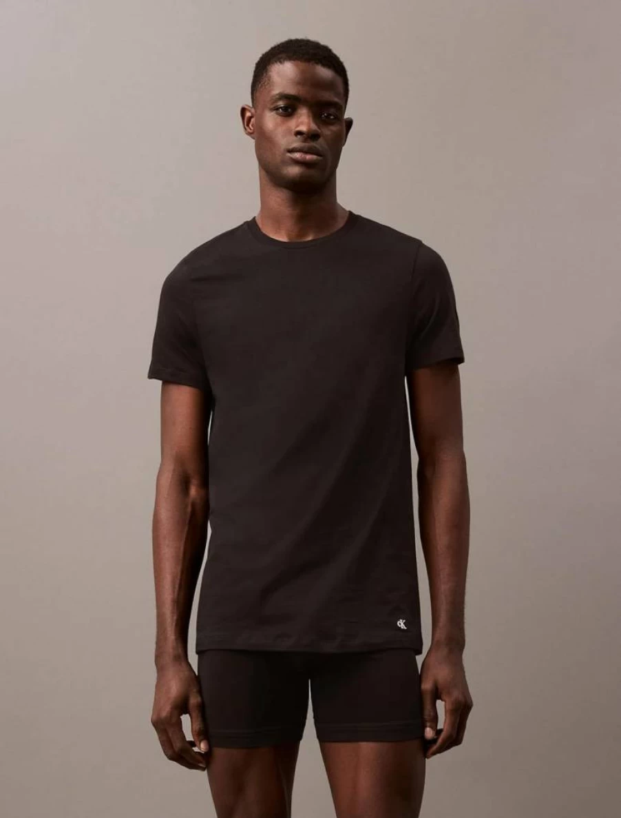 Calvin Klein Men's Cotton Crew Neck Undershirt - Comfortable Slim Fit White T-Shirt for Men