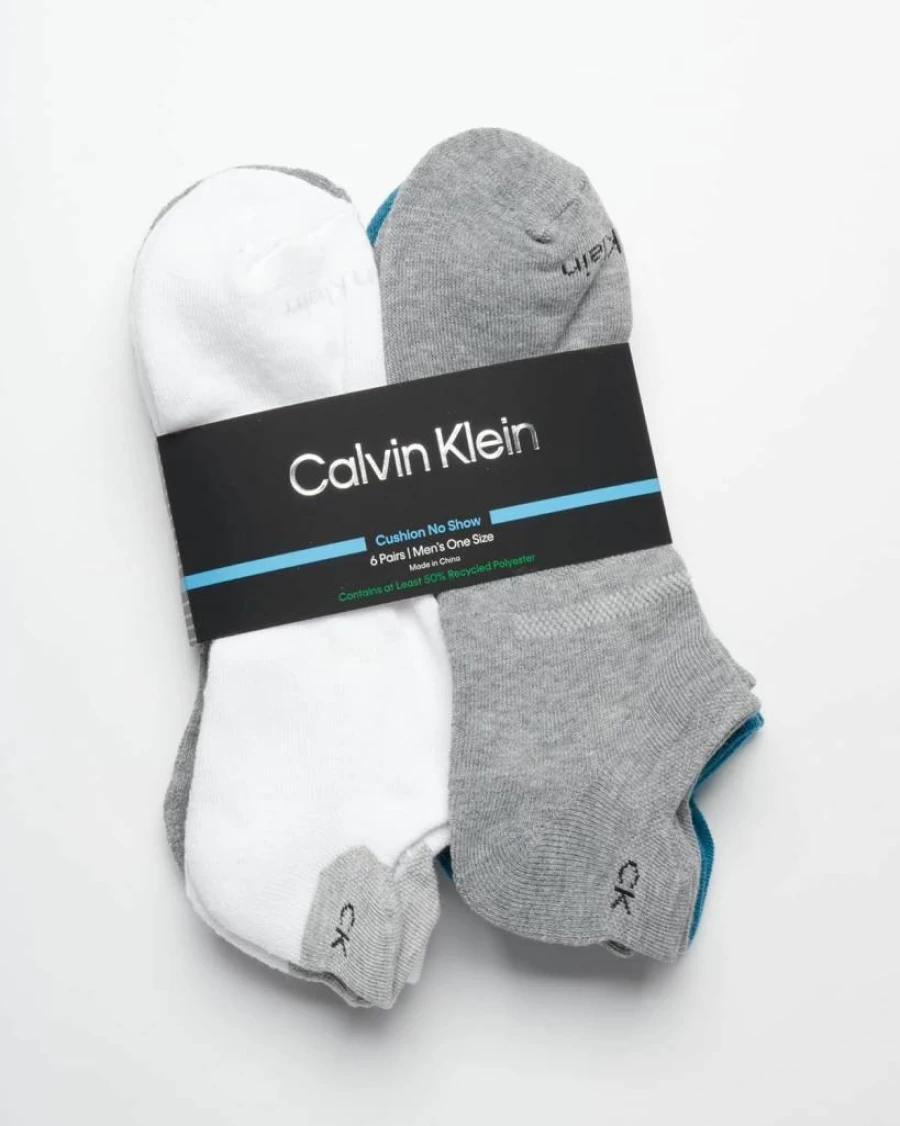 Calvin Klein Men's No Show Socks 6-Pack Low Cut Performance Cushion for Sneakers Loafers Size 7-12