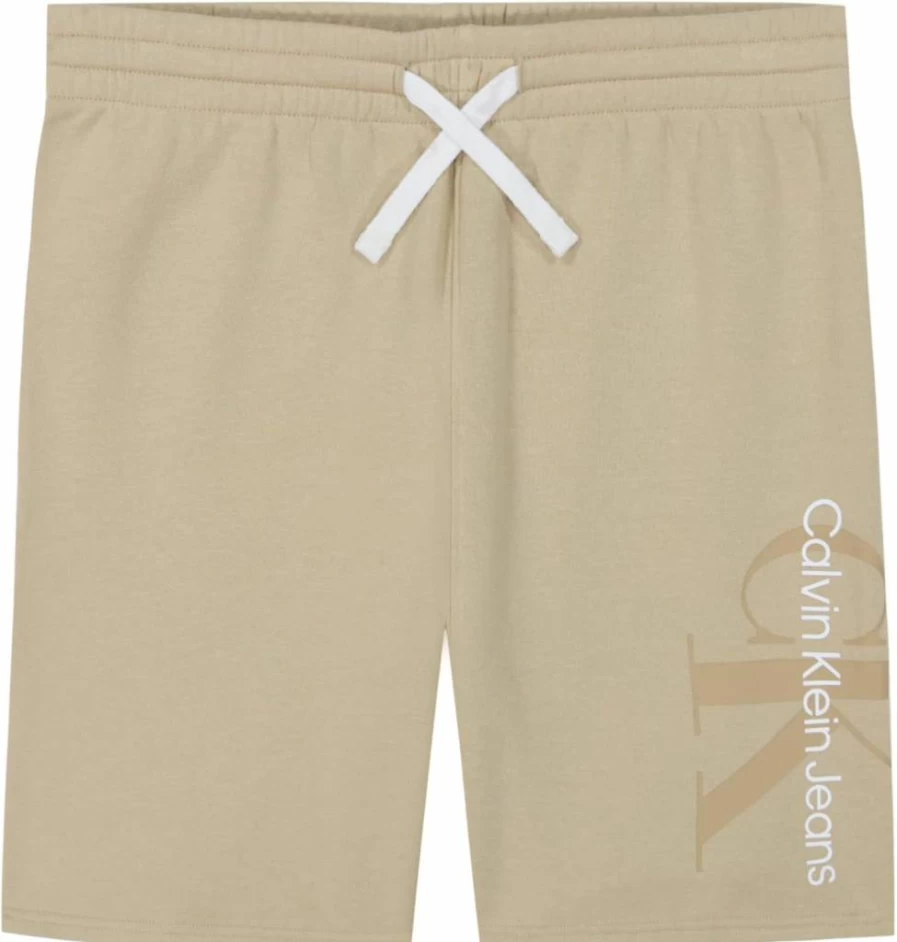 Calvin Klein Boys' Fleece Jogger Shorts with Drawstring and Pull-On Design for Comfort