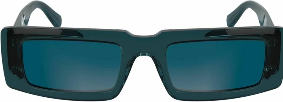 CALVIN KLEIN JEANS CKJ25608S Matte Petrol Rectangular Sunglasses for Men & Women, One Size Unisex Aviator Style Shades