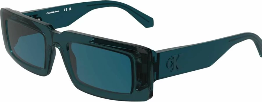 CALVIN KLEIN JEANS CKJ25608S Matte Petrol Rectangular Sunglasses for Men & Women, One Size Unisex Aviator Style Shades