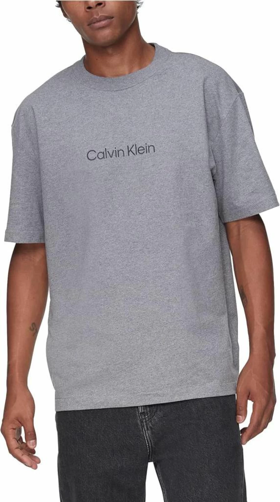 Calvin Klein Men's Relaxed Fit Cotton Logo Crewneck T-Shirt | Casual Short Sleeve Tee | CK Classic Apparel