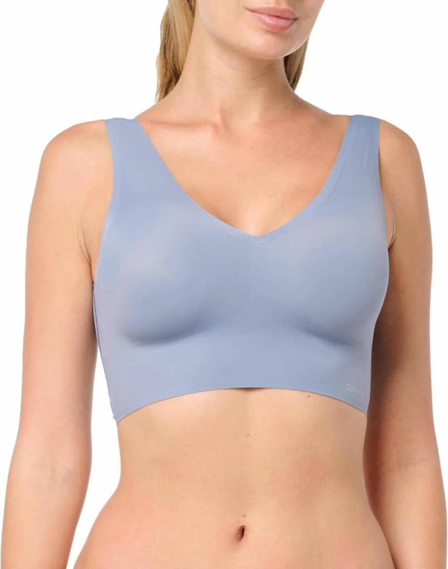 Calvin Klein Seamless Lightly Lined V-Neck Bralette for Women - Comfort Invisible Bra