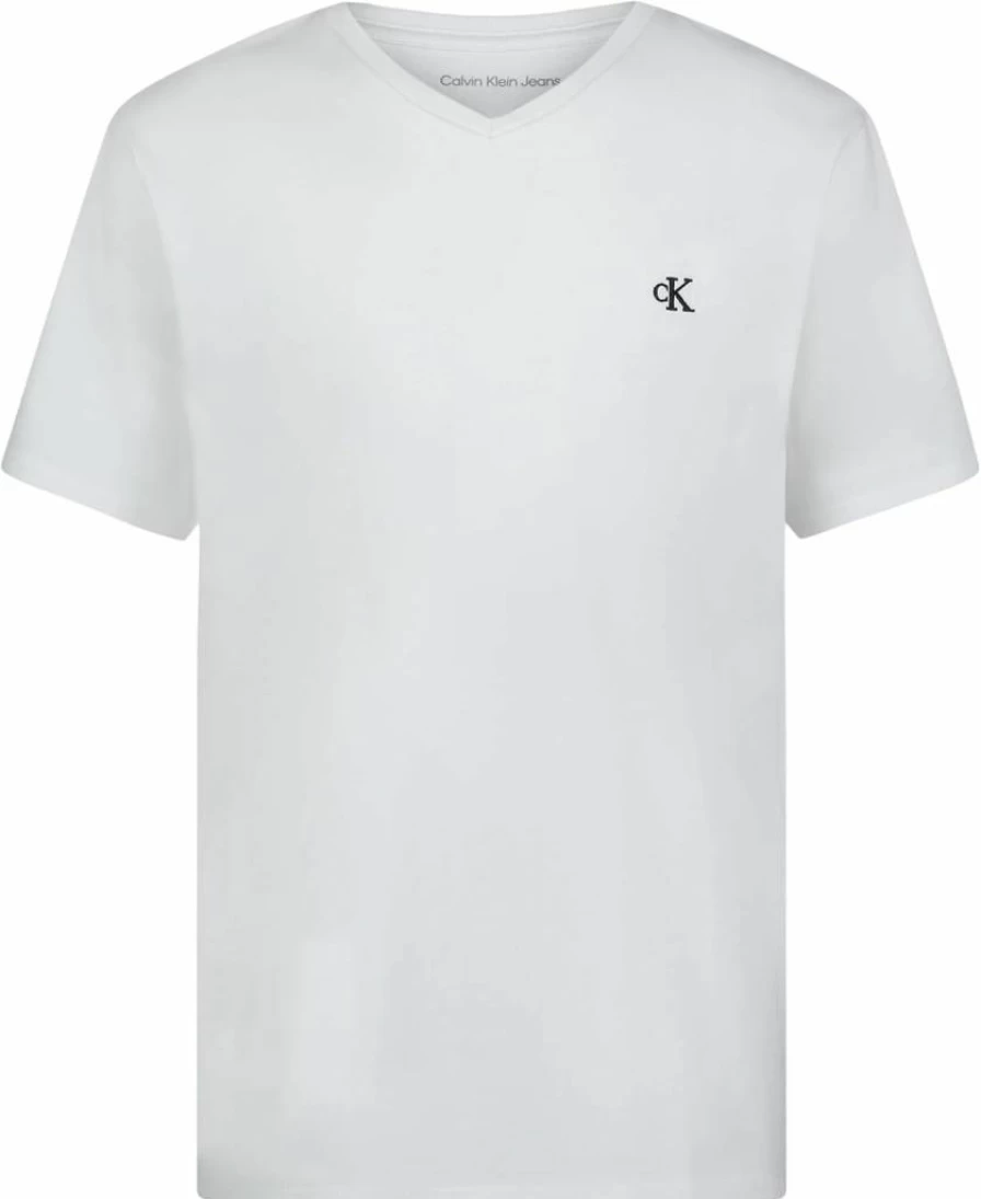 Calvin Klein Boys' Soft Comfortable Relaxed Fit Solid V-Neck Short Sleeve T-Shirt