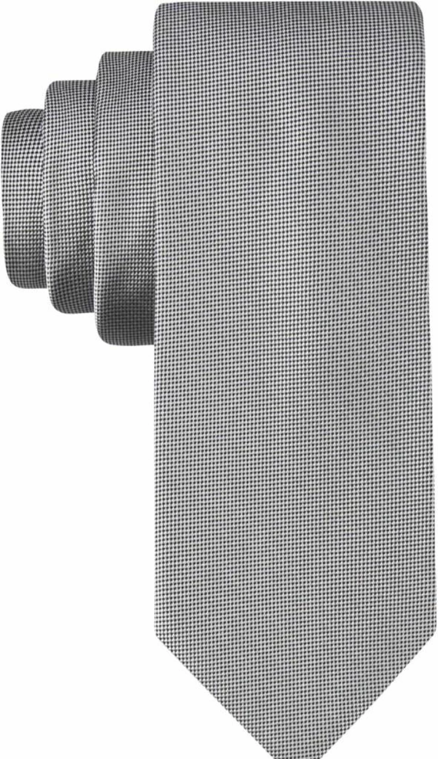 Calvin Klein Men's Solid Silver Necktie for Standard & Extra Long Sizes | Premium Spun Silk Tie