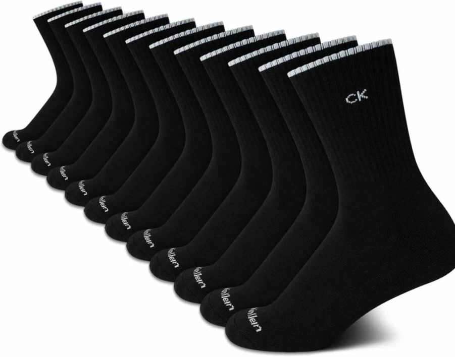 Calvin Klein Women's 12-Pack Cushioned Crew Athletic Socks for Comfort & Support