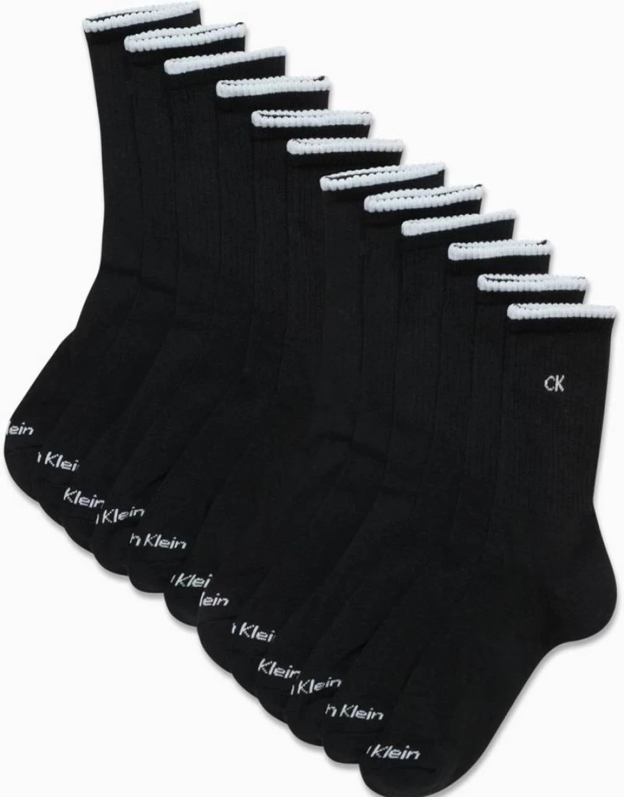 Calvin Klein Women's 12-Pack Cushioned Crew Athletic Socks for Comfort & Support