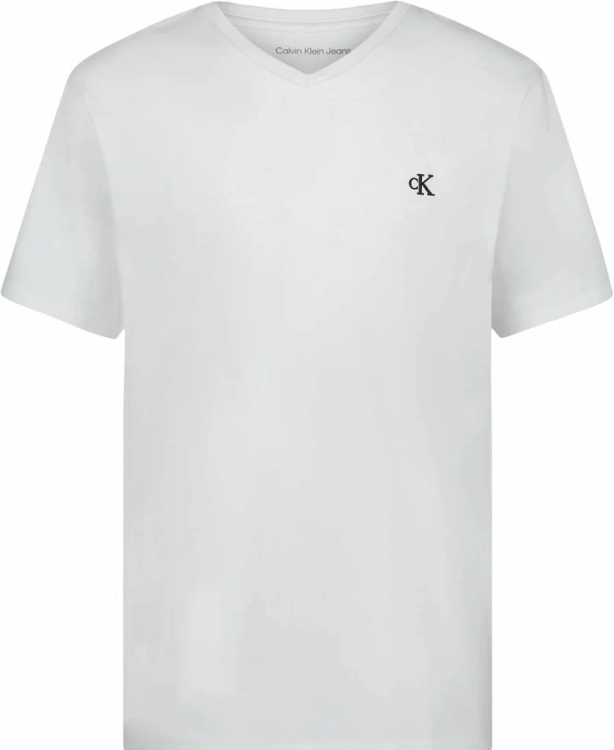 Calvin Klein Boys' Soft Comfortable Relaxed Fit Solid V-Neck Short Sleeve T-Shirt