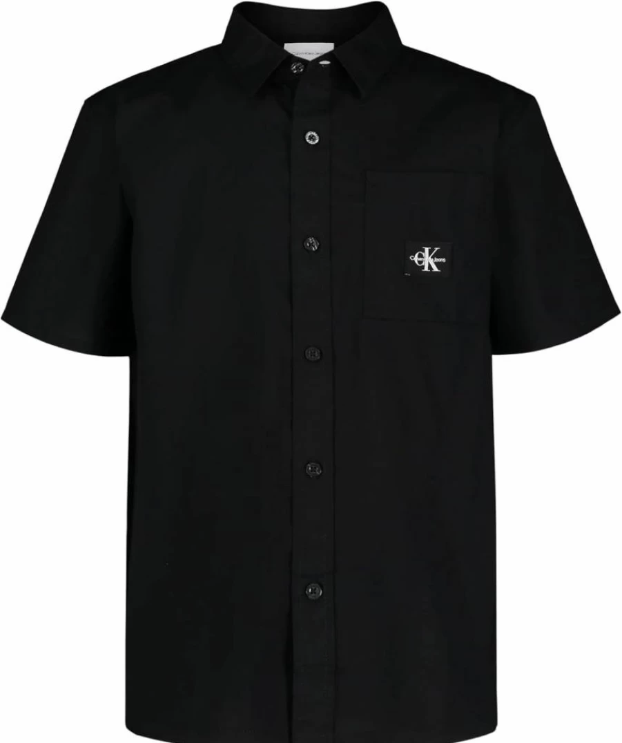 Calvin Klein Boys' Short Sleeve Button Down Shirt for Kids - Classic Casual Wear
