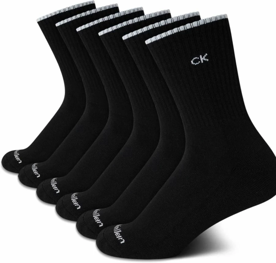 Calvin Klein Women's 6-Pack Cushioned Athletic Crew Socks for Comfort & Support