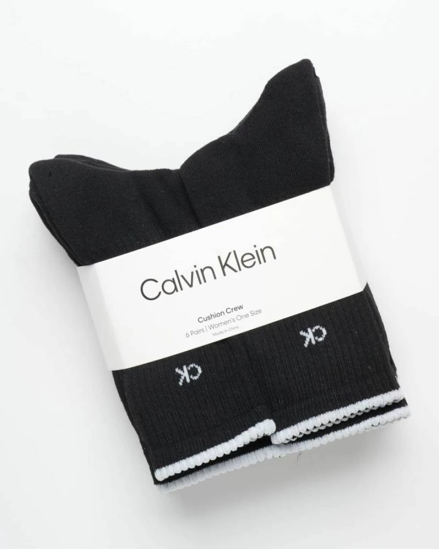 Calvin Klein Women's 6-Pack Cushioned Athletic Crew Socks for Comfort & Support
