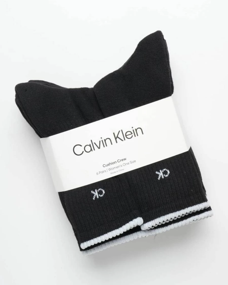 Calvin Klein Women's 6-Pack Cushioned Athletic Crew Socks for Comfort & Support