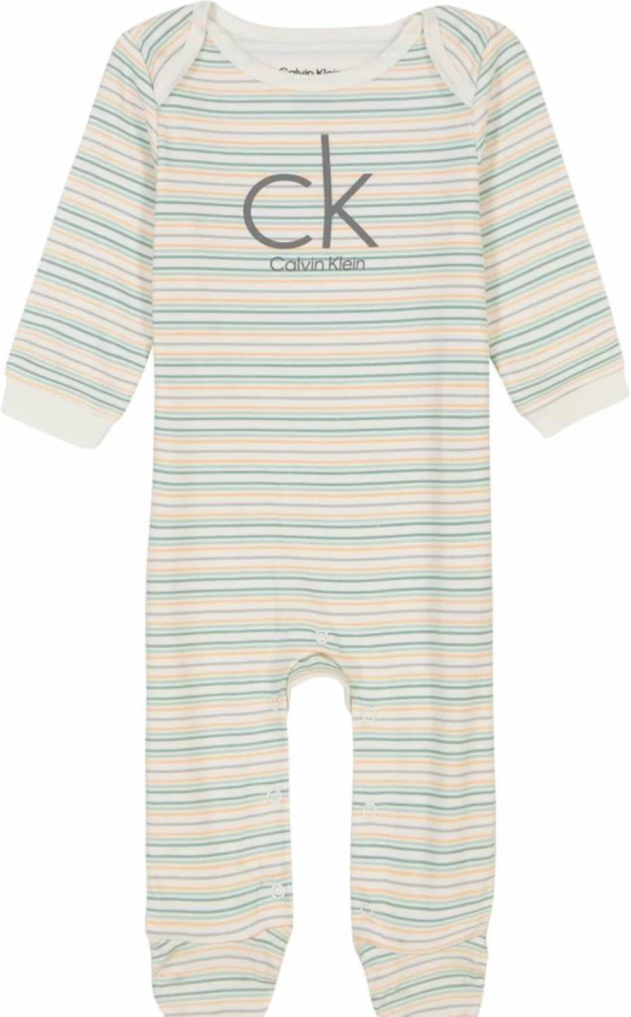 Calvin Klein Baby Boys' Soft Cotton Footed Pajamas - Cozy One-Piece Sleepsuit for Infants & Toddlers