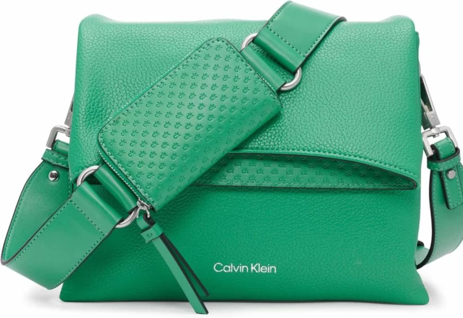Calvin Klein Chrome 2-in-1 Crossbody Bag with Organizational Flap for Women & Men