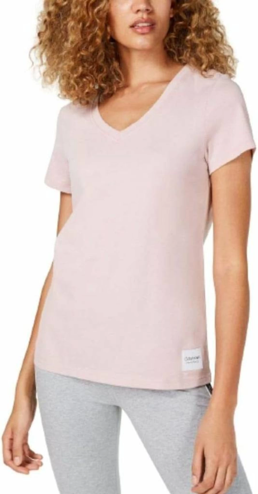 Calvin Klein Women's Classic V-Neck Cotton T-Shirt | Slim Fit Casual Top
