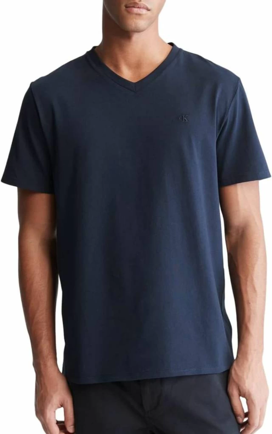 Calvin Klein Men's Classic Cotton V-Neck T-Shirt – Soft, Solid Color Casual Tee for Everyday Wear